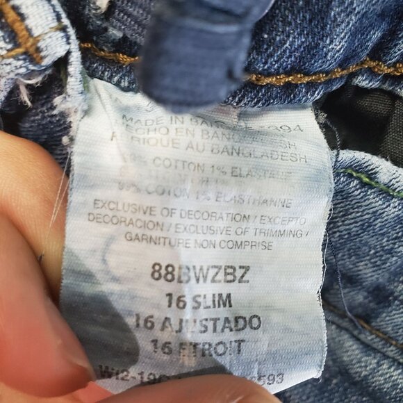 Wrangler Jeans Boys 16 Slim Blue Slim Straight Fit Stretch Denim Retro - Picture 3 of 12